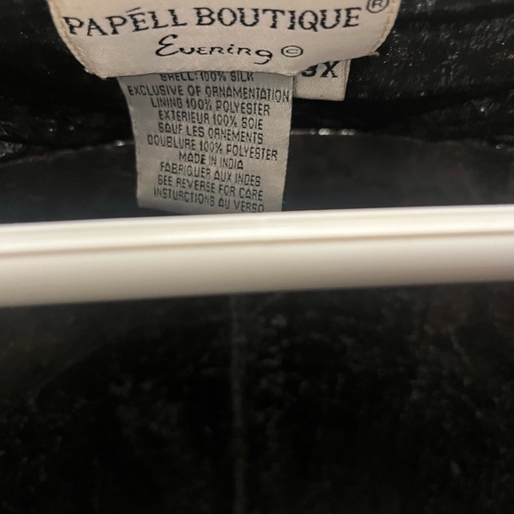 Vintage Pappel boutique evening beaded evening jacket black/silver 3X or 10-12 - Picture 15 of 16